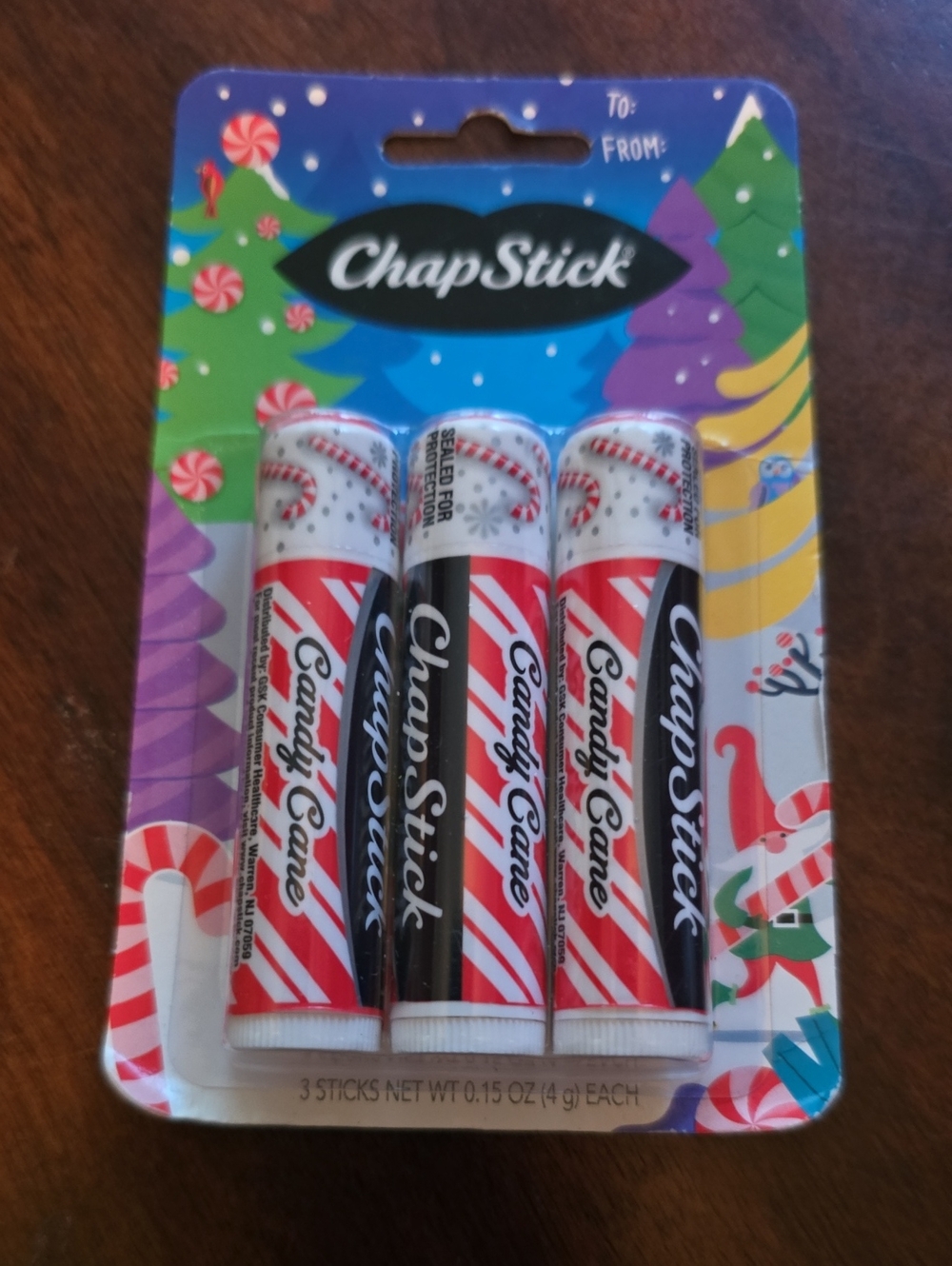 Chapstick Candy Cane Lip Balm Trio - Red & White